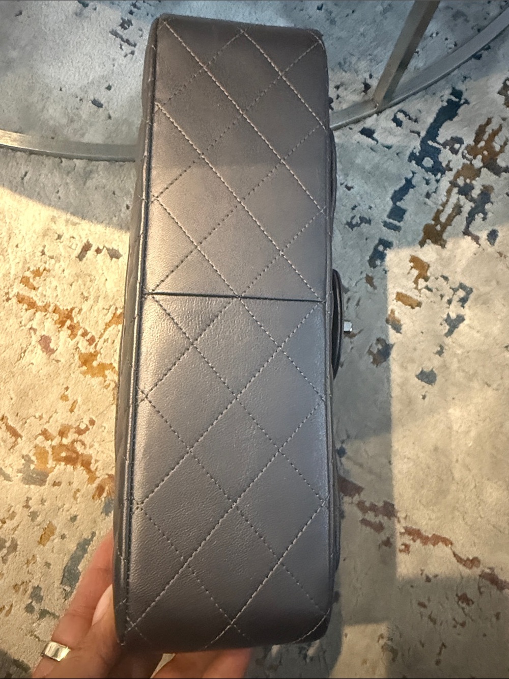 CHANEL Quilted Lambskin Flap Bag - Dark Gray - Picture 4 of 9